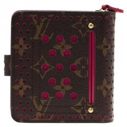 Pre Owned Louis Vuitton Purple Monogram Perforated Limited Edition Compact Wallet