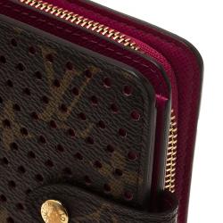Pre Owned Louis Vuitton Purple Monogram Perforated Limited Edition Compact Wallet