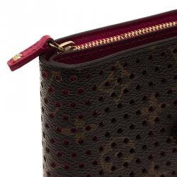 Pre Owned Louis Vuitton Purple Monogram Perforated Limited Edition Compact Wallet