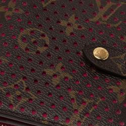 Pre Owned Louis Vuitton Purple Monogram Perforated Limited Edition Compact Wallet