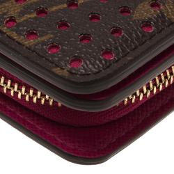 Pre Owned Louis Vuitton Purple Monogram Perforated Limited Edition Compact Wallet