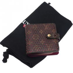 Pre Owned Louis Vuitton Purple Monogram Perforated Limited Edition Compact Wallet