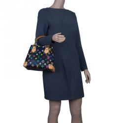 Pre Owned Louis Vuitton Black Multicolore Monogram Canvas Audra Tote