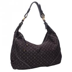Pre Owned Louis Vuitton Ebene Monogram Mini Lin Canvas Manon Hobo MM