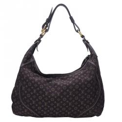 Pre Owned Louis Vuitton Ebene Monogram Mini Lin Canvas Manon Hobo MM