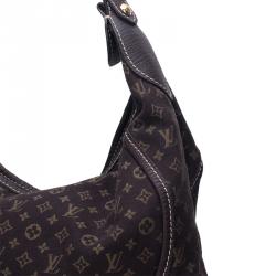 Pre Owned Louis Vuitton Ebene Monogram Mini Lin Canvas Manon Hobo MM