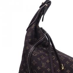 Pre Owned Louis Vuitton Ebene Monogram Mini Lin Canvas Manon Hobo MM