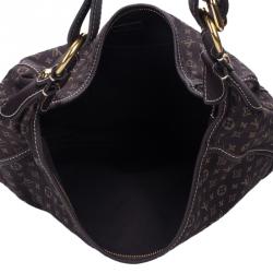 Pre Owned Louis Vuitton Ebene Monogram Mini Lin Canvas Manon Hobo MM
