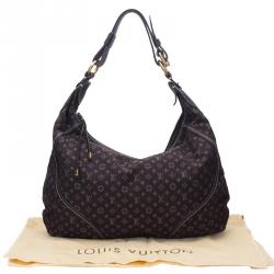 Pre Owned Louis Vuitton Ebene Monogram Mini Lin Canvas Manon Hobo MM