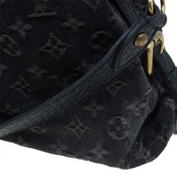 Pre Owned Louis Vuitton Black Monogram Denim Neo Cabby MM Bag