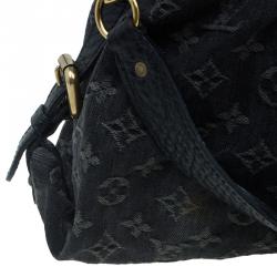 Pre Owned Louis Vuitton Black Monogram Denim Neo Cabby MM Bag