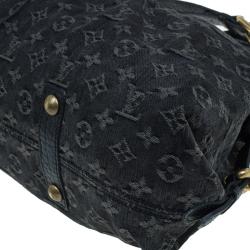 Pre Owned Louis Vuitton Black Monogram Denim Neo Cabby MM Bag