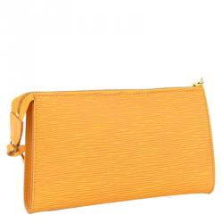 Pre Owned Louis Vuitton Tassil Yellow Epi Leather Accessories Pochette Bag 21
