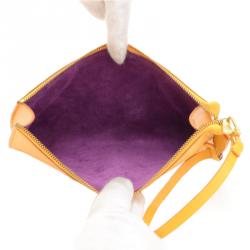 Pre Owned Louis Vuitton Tassil Yellow Epi Leather Accessories Pochette Bag 21