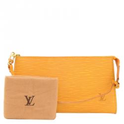 Pre Owned Louis Vuitton Tassil Yellow Epi Leather Accessories Pochette Bag 21