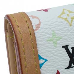 Louis Vuitton Beige Leather and White Monogram Multicolor Canvas Card Holder