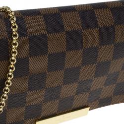 Pre Owned Louis Vuitton Damier Ebene Canvas Favorite PM Bag