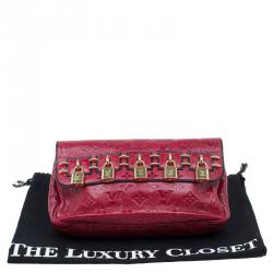 Pre Owned Louis Vuitton Red Monogram Leather My Deer Enigme Clutch