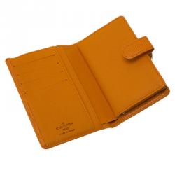 Pre Owned Louis Vuitton Orange Epi Leather French Purse 