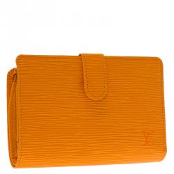 Pre Owned Louis Vuitton Orange Epi Leather French Purse 