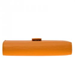 Pre Owned Louis Vuitton Orange Epi Leather French Purse 