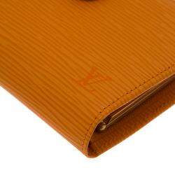 Pre Owned Louis Vuitton Orange Epi Leather French Purse 