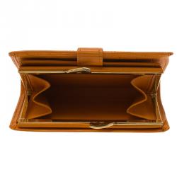 Pre Owned Louis Vuitton Orange Epi Leather French Purse 