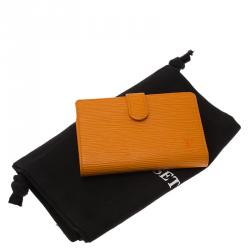 Pre Owned Louis Vuitton Orange Epi Leather French Purse 