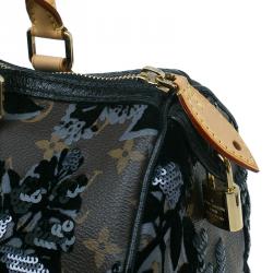 Pre Owned Louis Vuitton Monogram Canvas Limited Edition Fleur De Jais Speedy 30 Bag