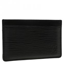 مملوكة مسبقًا محفظة بطاقات لوي فيتون جلد ايبي سوداء