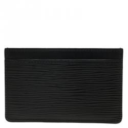 مملوكة مسبقًا محفظة بطاقات لوي فيتون جلد ايبي سوداء