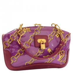 Pre Owned Louis Vuitton Fuschia Monogram Charms Limited Edition Cabas Bag