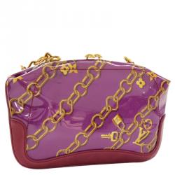 Pre Owned Louis Vuitton Fuschia Monogram Charms Limited Edition Cabas Bag