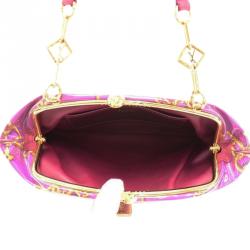 Pre Owned Louis Vuitton Fuschia Monogram Charms Limited Edition Cabas Bag