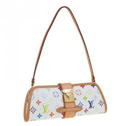 مملوكة مسبقًا حقيبة يد صغيرة لوي فيتون شيرلي متعددة الألوان مونوغرامي بيضاء