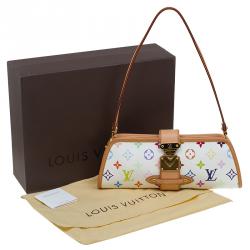 مملوكة مسبقًا حقيبة يد صغيرة لوي فيتون شيرلي متعددة الألوان مونوغرامي بيضاء