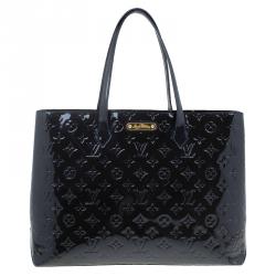 مملوكة مسبقًا Louis Vuitton Black Magnetique Monogram Vernis Wilshire MM Bag