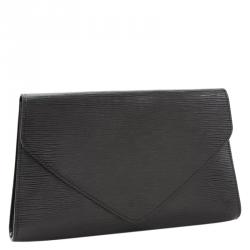 Pre Owned Louis Vuitton Black Epi Leather Art Deco Clutch MM
