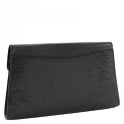 Pre Owned Louis Vuitton Black Epi Leather Art Deco Clutch MM