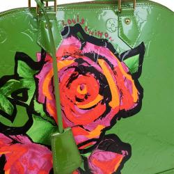 Pre Owned حقيبة لوي فيتون ألما أزهار ستيفن سبراوز إصدار محدود فيرنيه مونوغرامي خضراء GM