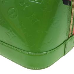 Pre Owned حقيبة لوي فيتون ألما أزهار ستيفن سبراوز إصدار محدود فيرنيه مونوغرامي خضراء GM