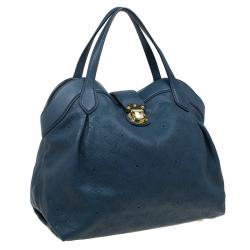 Pre Owned Louis Vuitton Marine Monogram Mahina Leather Cirrus MM Bag
