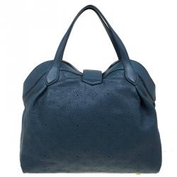 Pre Owned Louis Vuitton Marine Monogram Mahina Leather Cirrus MM Bag
