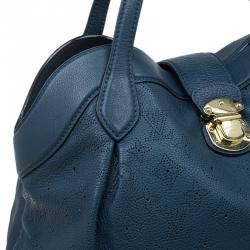 Pre Owned Louis Vuitton Marine Monogram Mahina Leather Cirrus MM Bag