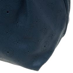 Pre Owned Louis Vuitton Marine Monogram Mahina Leather Cirrus MM Bag