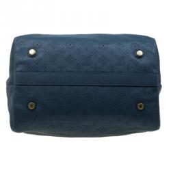 Pre Owned Louis Vuitton Marine Monogram Mahina Leather Cirrus MM Bag