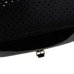 Pre Owned Louis Vuitton Black Flore Perforated Leather  Limited Edition Saumur Bag