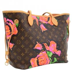 Pre Owned Louis Vuitton Monogram Canvas Limited Edition Stephen Sprouse Roses Neverfull MM
