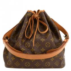 LOUIS VUITTON Coated Canvas Brown Drawstring Monogram 1988 Petite