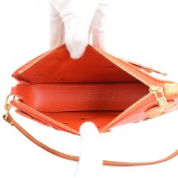 Pre Owned Louis Vuitton Orange Sunset Monogram Vernis Limited Edition Lexington Fleurs Pochette Accessoires